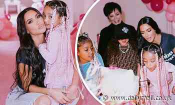 Kim Kardashian cuddles daughter Chicago in snaps from Hello Kitty themed fifth birthday bash