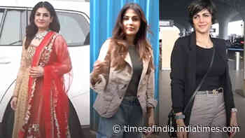 #CelebrityEvenings: From Rhea Chakraborty to Raveena Tandon, Bollywood celebs spotted in Mumbai
