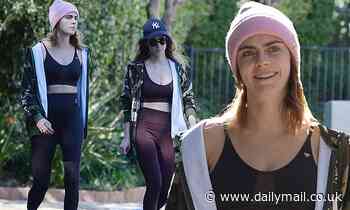 Cara Delevingne makes RARE outing with girlfriend Minke as they wear matching bra tops