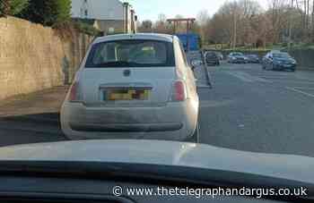 Fiat 500 with bald tyre seized by police on Otley Road, Bradford