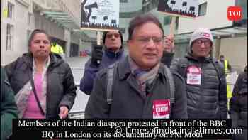 Members of Indian diaspora protested in London.