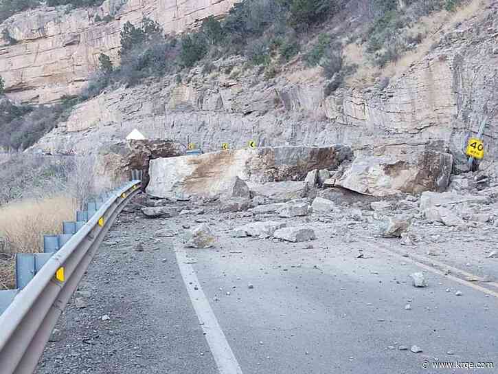 Rockslide cleanup keeps New Mexico road closed another day