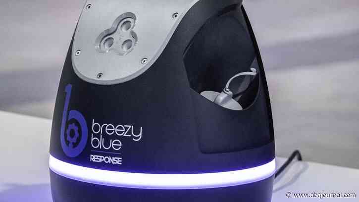 Meet Breezy Blue, a disinfecting minibot built by Albuquerque-based Build with Robots