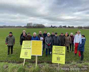 Actiecomité Affligem Windstil protesteert tegen windturbines langs E40 - Ring TV