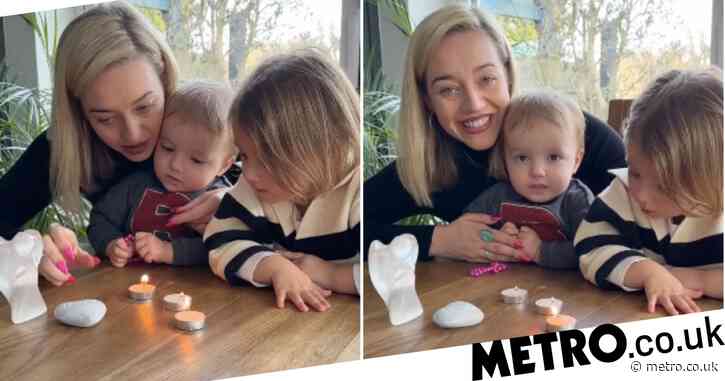 Tom Parker’s wife Kelsey and two young children light candle in his memory for World Cancer Day