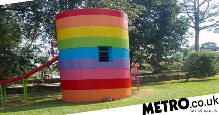 Rainbow tower removed from playground after parents claim it’s ‘satanic’