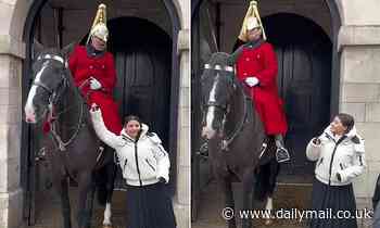 Watch as King's Guard shouts 'get off'!' at tourist
