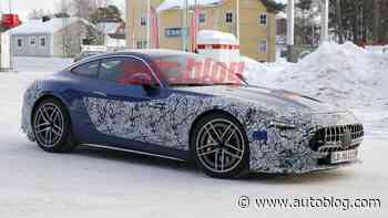 2024 Mercedes-AMG GT Coupe spied wearing light camouflage