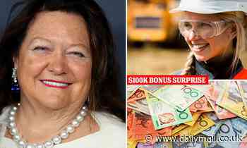 Gina Rinehart giving away $100,000 bonus to Hancock Prospecting workers