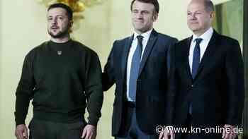 Ukraine-Krieg: Selenskyj fordert bei Treffen mit Macron und Scholz erneut Kampfjets