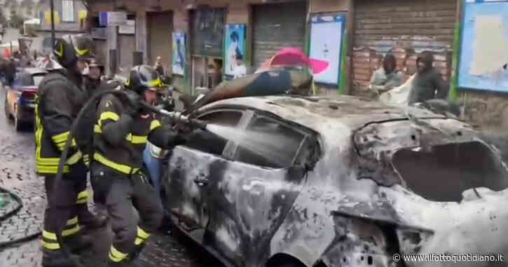 Napoli-Eintracht, il video della devastazione in centro dopo gli scontri tra tifosi tedeschi e polizia