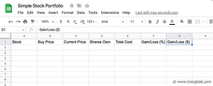 How to Track Stock Portfolio with Google Sheet