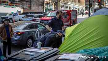 Who is responsible for tent cities and homeless encampments in B.C.?