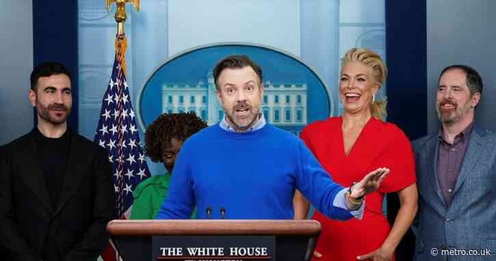 Ted Lasso cast interrupted by vocal journalist before Trent Crimm makes White House debut in chaotic press conference