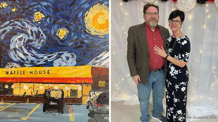 Louisiana man creates Waffle House painting inspired by heartwarming memory with his wife