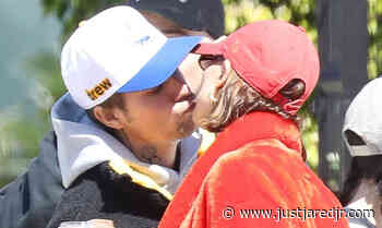 Justin Bieber Gives Wife Hailey a Kiss After Sunday Brunch Date in L.A.