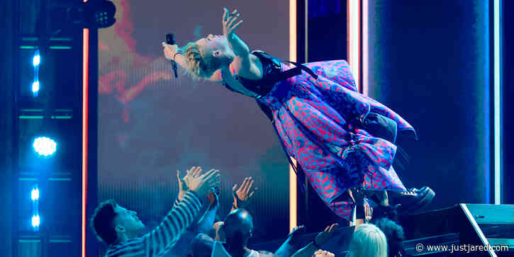 Pink Takes a Leap of Faith While Performing 'Trustfall' at iHeartRadio Music Awards 2023