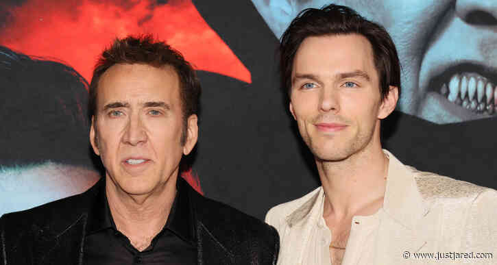 Nicolas Cage Sports Black & White Pants to 'Renfield' Premiere Alongside Co-Star Nicholas Hoult