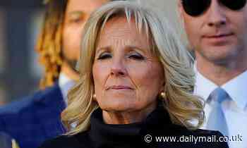Jill Biden bows her head and wears somber black outfit as she attends Nasvhille shooting vigil