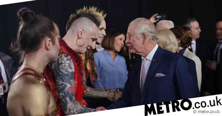 King Charles and Camilla greeted by goth metal band during state visit to Germany
