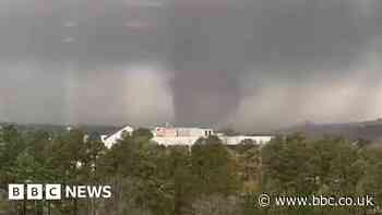 Tornado caught on camera moving across Little Rock, Arkansas