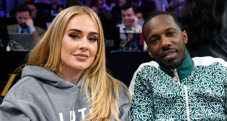 Adele & Boyfriend Rich Paul Sit Courtside at Lakers Game