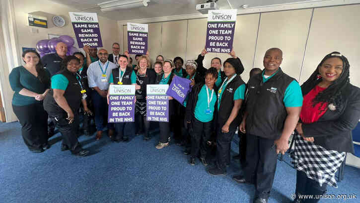 Insourcing campaigners at Barts NHS Trust celebrate final phase