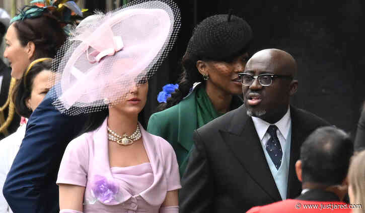 Katy Perry Wears Large Pink Hat to King Charles' Coronation, Attends Alongside British Vogue's Edward Enninful