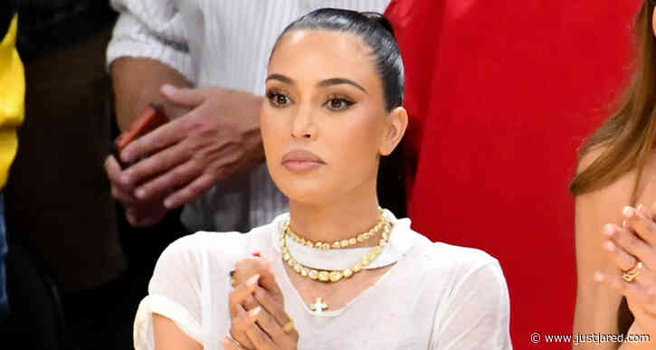 Kim Kardashian Wears 'I Love Nerds' Shirt to Game 4 of Lakers vs. Warriors Playoffs