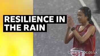 Cambodia's Bou Samnang finishes 5,000m in torrential rain six minutes behind winner