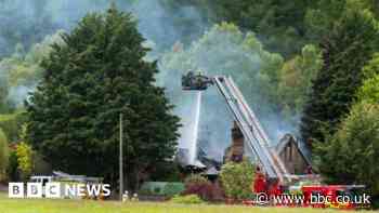 Dozens of firefighters tackle house blaze in Moray