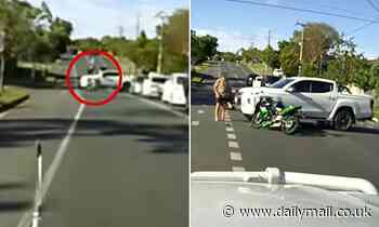 Alexandra Hills Brisbane Dashcam Vision Shows Moment Motorcyclist Flips ...