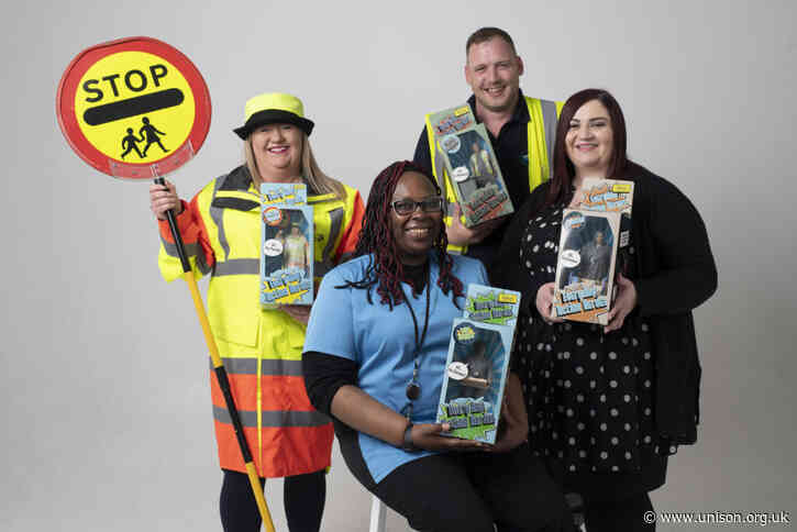 Council workers assemble … ‘everyday action hero’ figures launched by UNISON