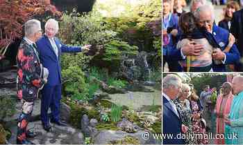 Queen Camilla is radiant as she arrives at the Chelsea Flower Show alongside King Charles