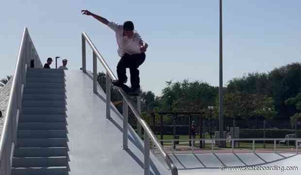Jake Yanko Braves This Epic Handrail From The Top Ropes And Takes The Ride