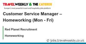 Red Planet Recruitment: Customer Service Manager – Homeworking (Mon - Fri)