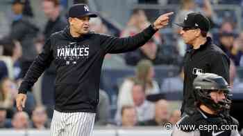 Boone ban: Yanks' skip suspended for ump spats