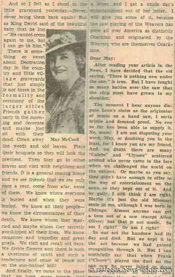 "Decoration Day in Country Graveyards" by May Kennedy McCord, first published May 31, 1938