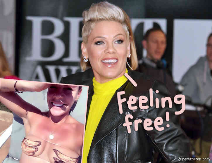 Pink STUNS In Sheer Banana Bikini Top & Nude Shower Pic While Embracing Being An 'Embarrassing Mom'!!
