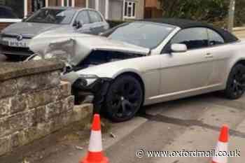 BMW crashes into wall on Oxford street in 'hit and run'