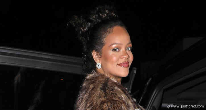Pregnant Rihanna Rocks Fur Coat for Dinner in Santa Monica