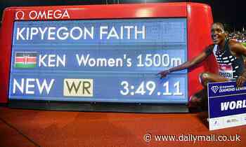 Faith Kipyegon breaks women's 1500m world record as Laura Muir comes second in Florence