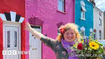 Gloucester street transformed with rainbow colours
