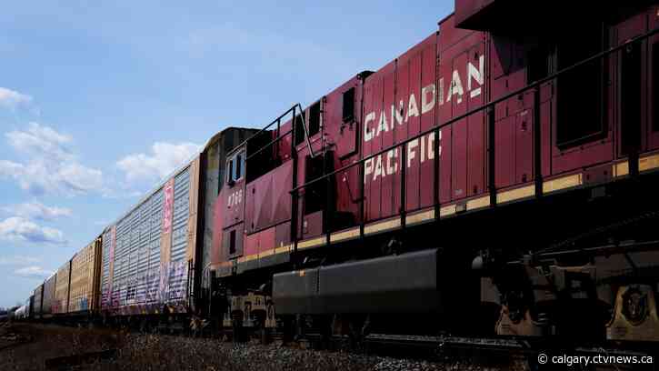 Freight train derails in field east of Calgary
