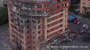 Drone footage shows scale of destruction in Odesa after Russian strike