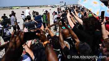 Large crowd greets Victor Wembanyama as he arrives in San Antonio