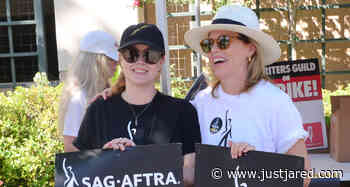 Amy Adams References Her Movie 'Arrival' with 'Human' Sign at SAG-AFTRA Strike Picket Line with Elizabeth Banks