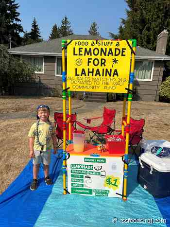 A 5-year-old's lemonade stand in Seattle raised over $17,000 for victims of Maui wildfires