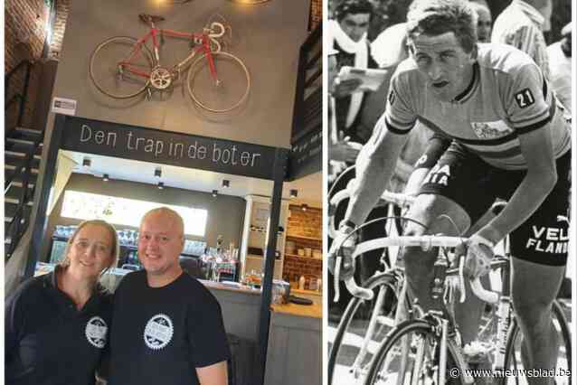 Met deze fiets reed wielervedette Freddy Maertens naar zijn allereerste WK-titel, nu is hij blikvanger in nieuw fietscafé van Sara en Bert