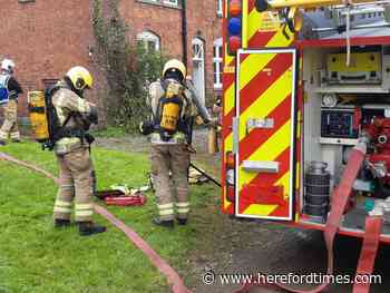 Fire training exercise in Brampton Bryan, Herefordshire
